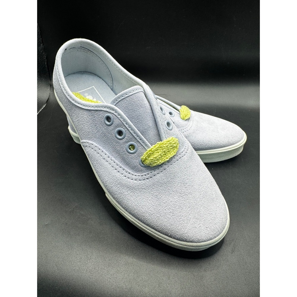Vans Authentic Lo Pro Lavender Blue Suede Neon Green Laces Womens 5 Mens 3.5
